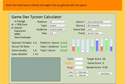 game dev tycoon calculator